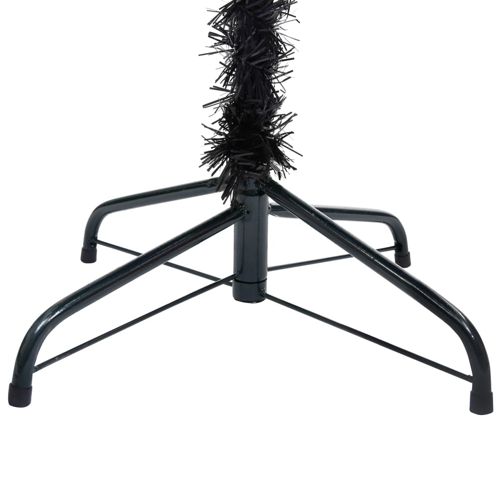 Vidaxl kunstkerstboom avec éclairage et balles de Noël 210 cm PVC noir