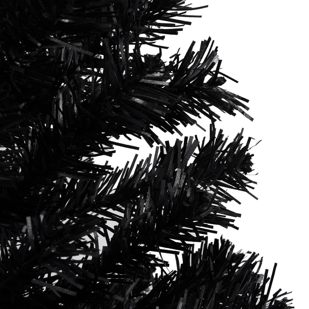 Vidaxl kunstkerstboom avec éclairage et balles de Noël 240 cm PVC noir