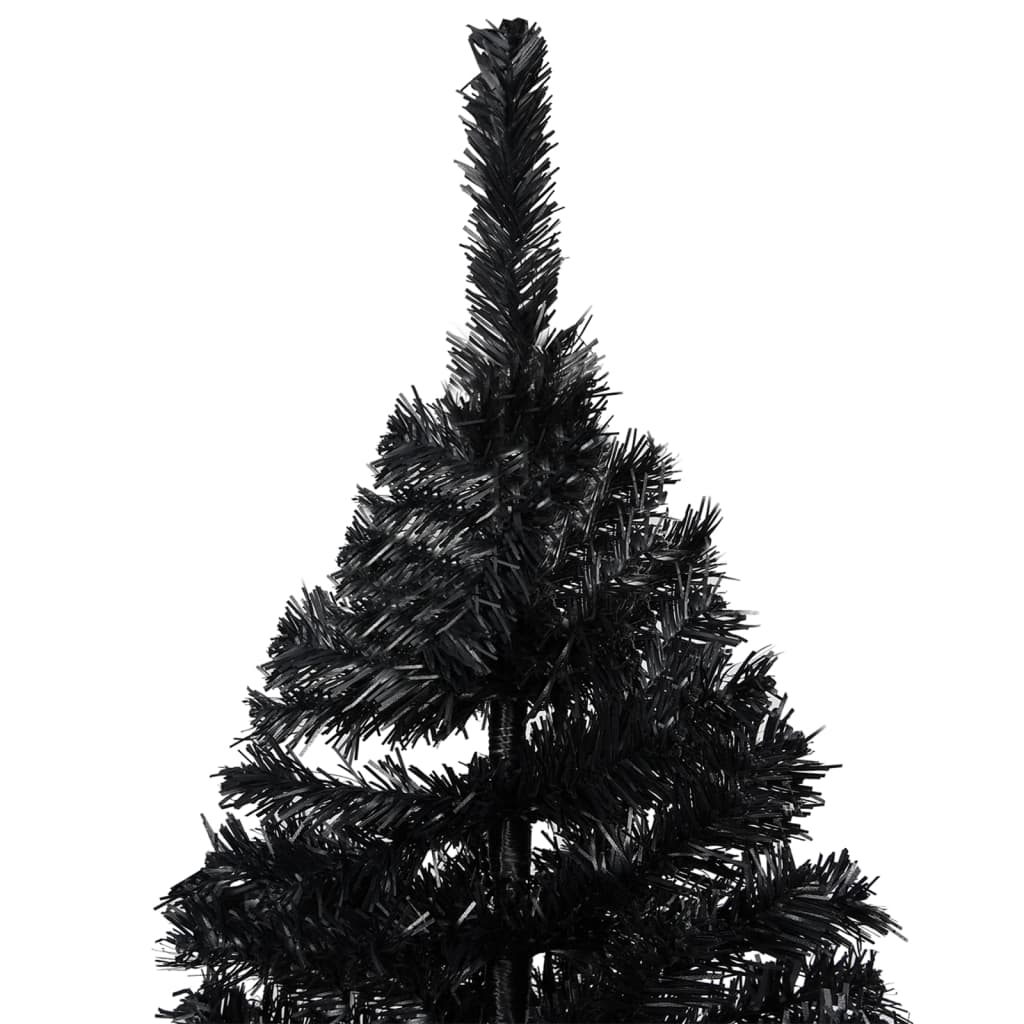 Vidaxl kunstkerstboom avec éclairage et balles de Noël 240 cm PVC noir