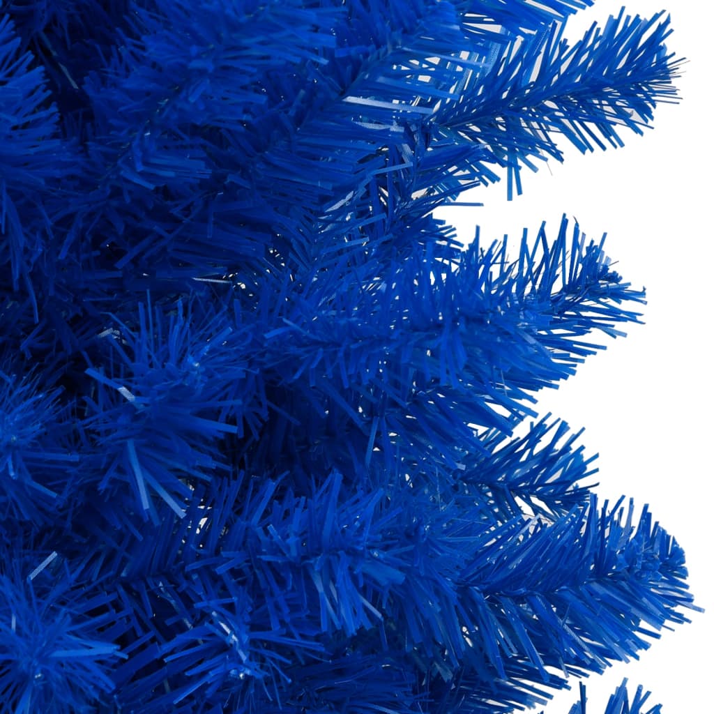 Vidaxl kunstkerstboom avec l'éclairage et les balles de Noël 240 cm PVC bleu