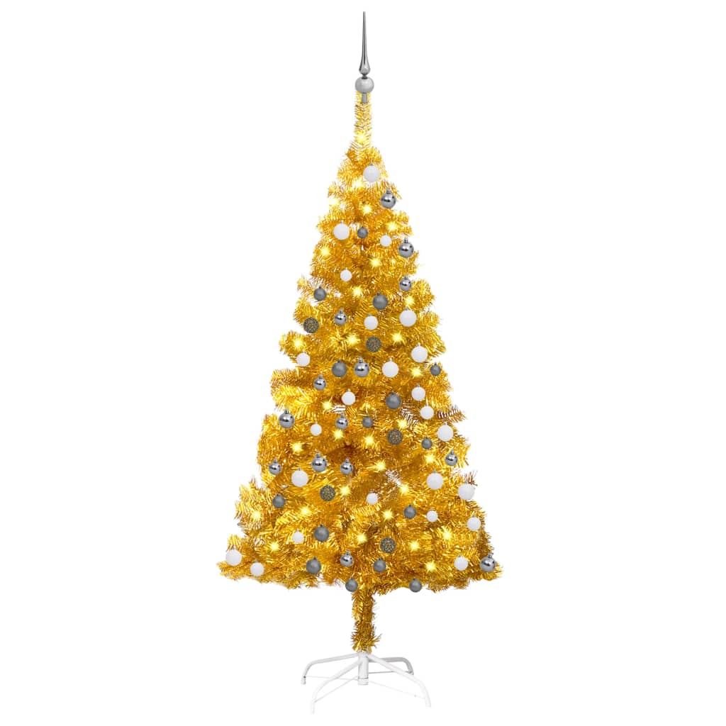 Vidaxl kunstkerstboom avec éclairage et balles de Noël 120 cm