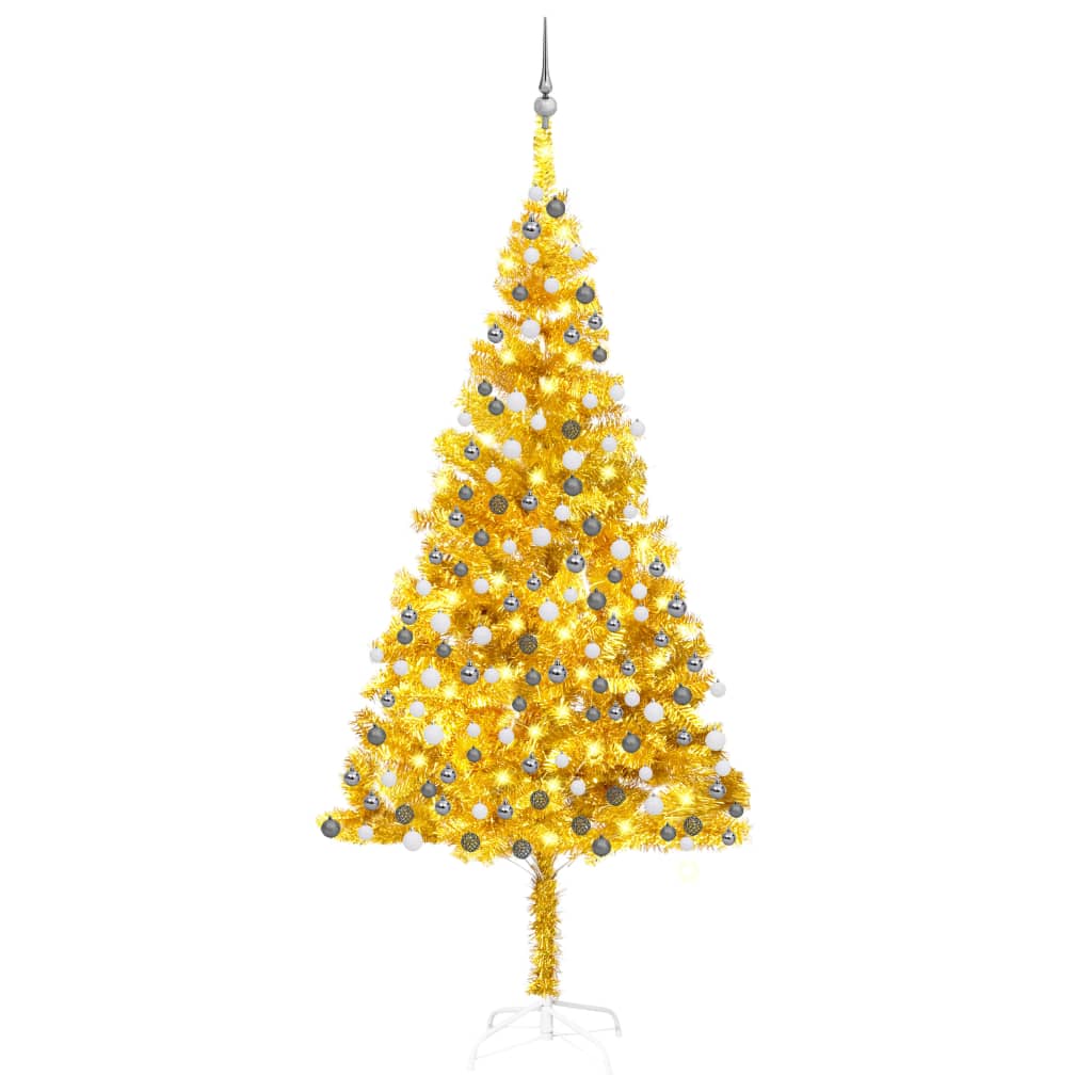 Vidaxl kunstkerstboom avec éclairage et balles de Noël 210 cm