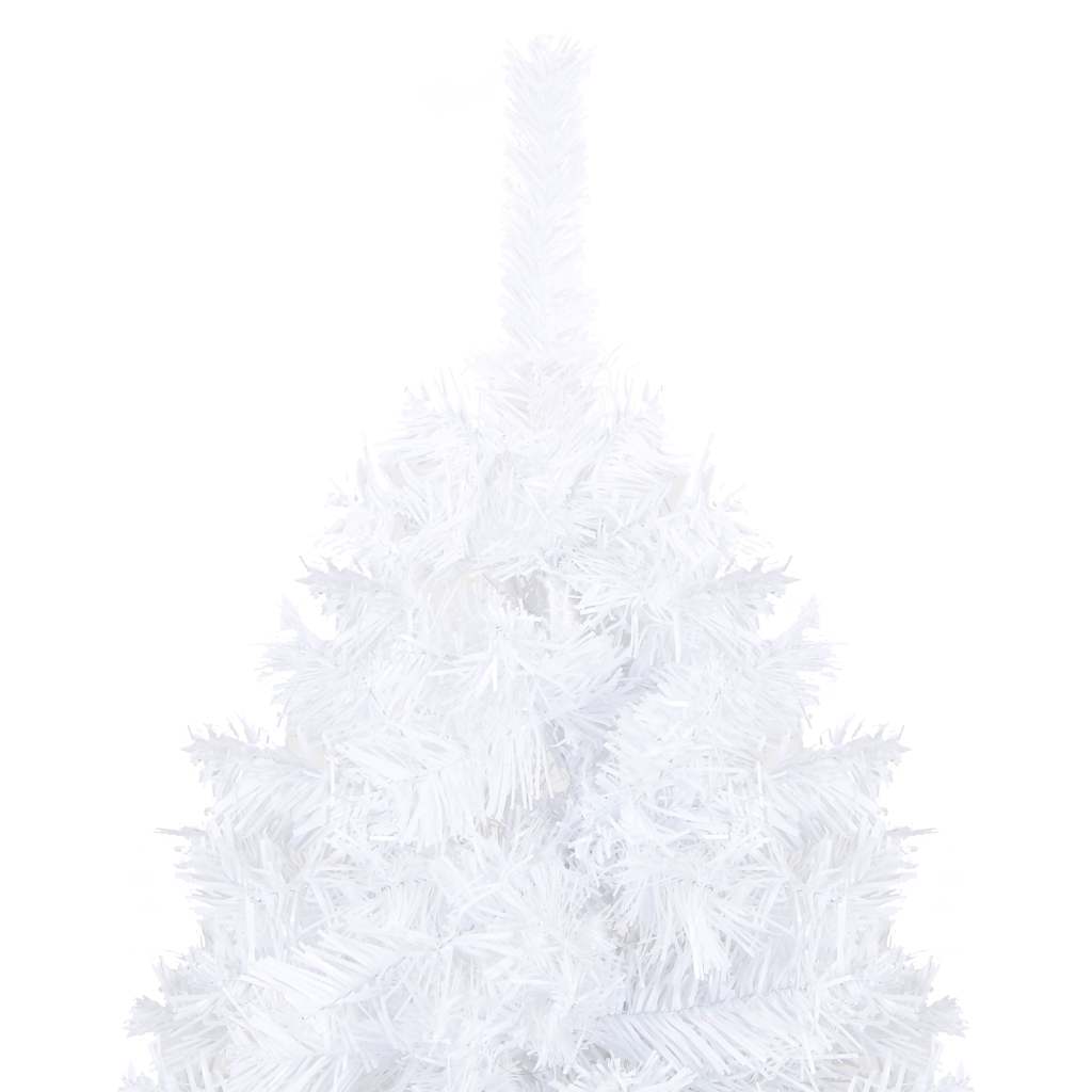 Vidaxl kunstkerstboom avec éclairage et balles de Noël 210 cm PVC blanc