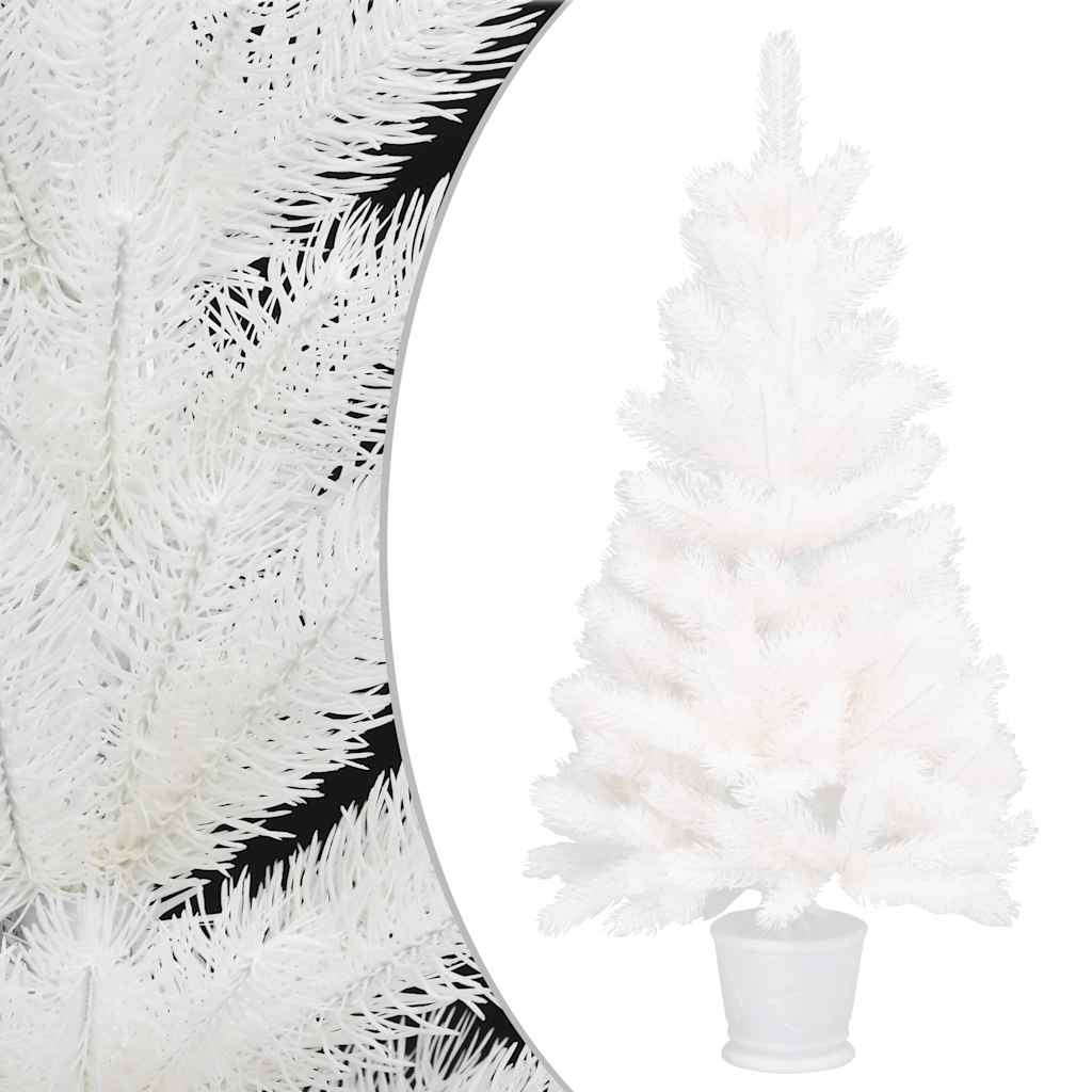 Vidaxl kunstkerstboom avec éclairage et balles de Noël 90 cm blancs