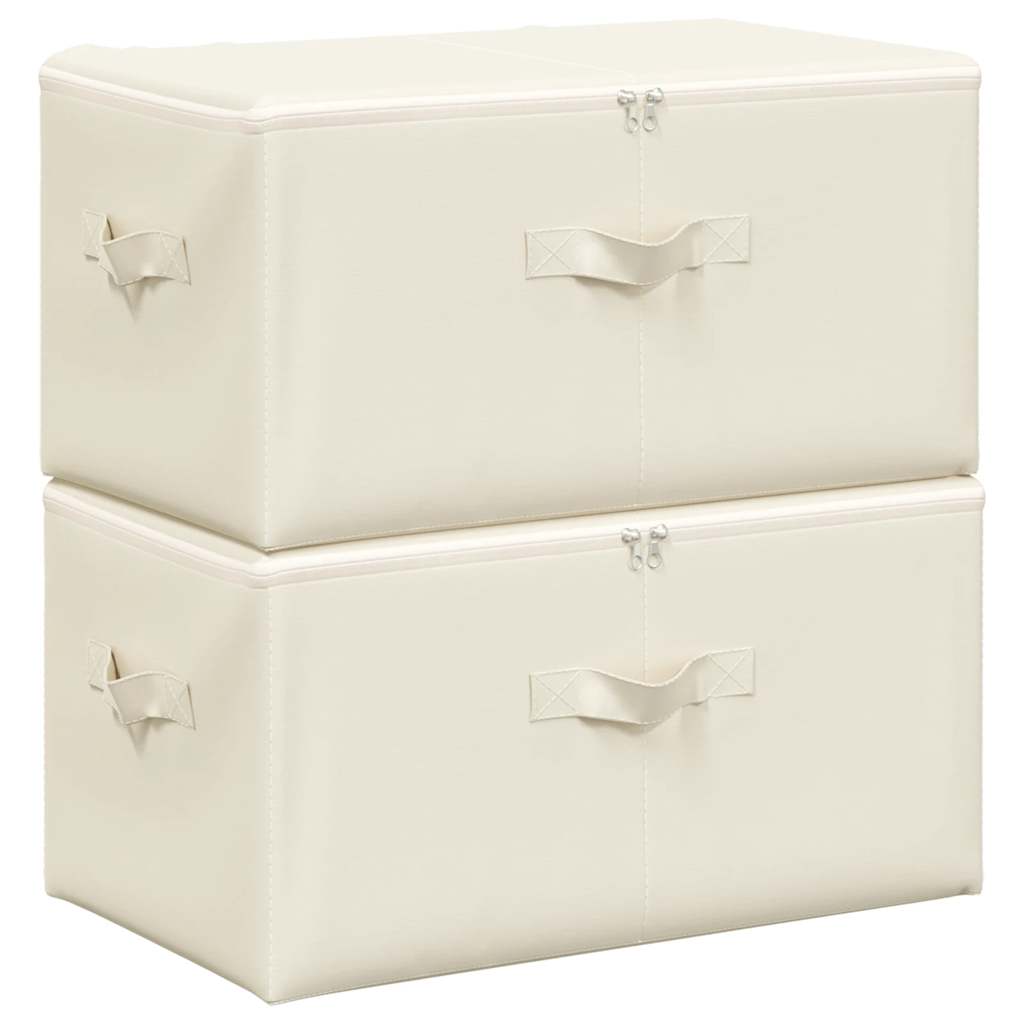 Boîtes de rangement Vidaxl 2 PCS 43X34X23 CM CRÈME DE TASH-COLORED
