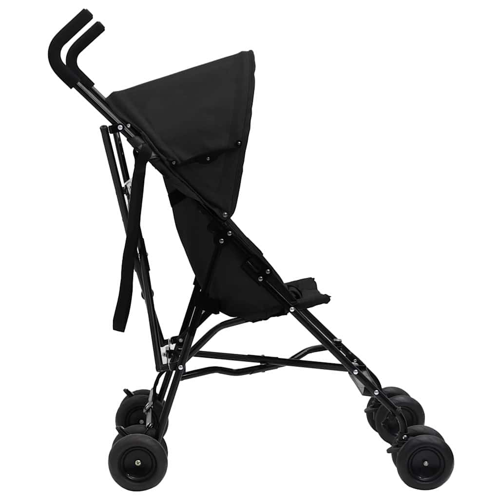 Vidaxl poussette enfant acier anthracite et noir