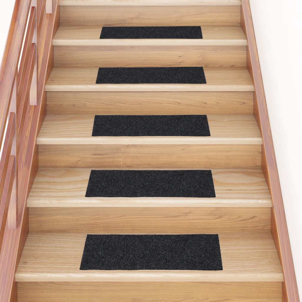 Vidaxl Stair Mats auto-adhésif 15 pièces 60x25 cm gris rectangulaire