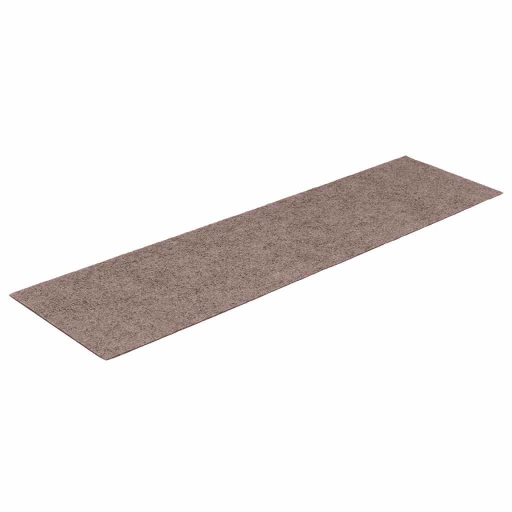 Vidaxl Stair Mats auto-adhésif 15 pièces 76x20 cm brun clair rectangulaire