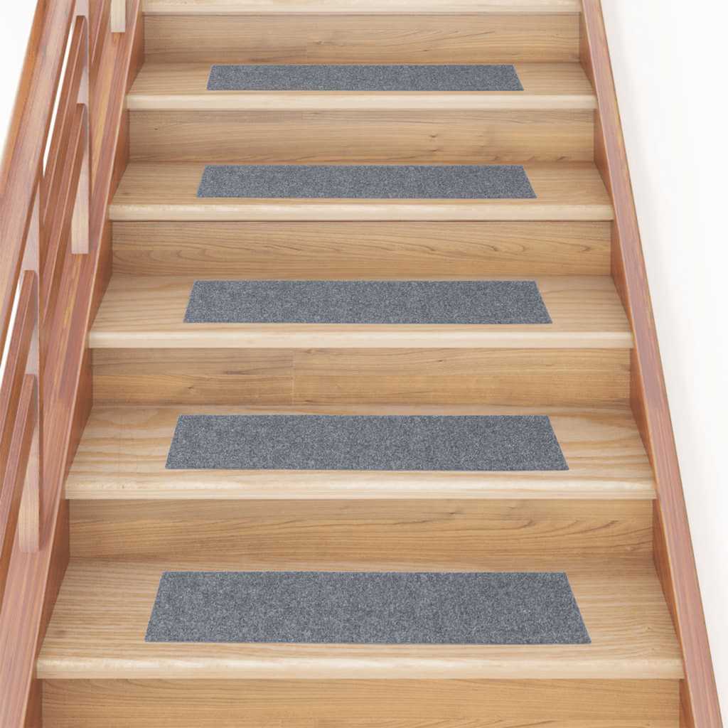 Vidaxl Stair Mats auto-adhésif 15 pièces 76x20 cm gris clair rectangulaire