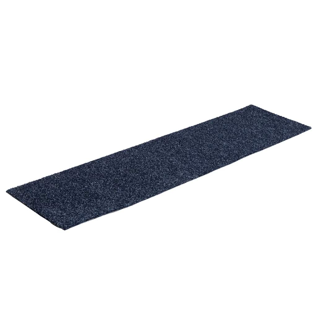 Vidaxl Stair Mats auto-adhésif 15 pièces 76x20 cm bleu gris rectangulaire