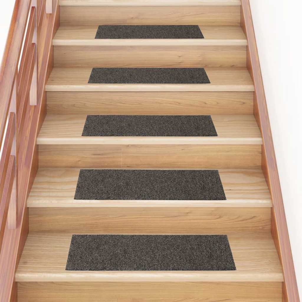 Vidaxl Stair Mats auto-adhésif 15 pièces 76x20 cm anthracite rectangulaire