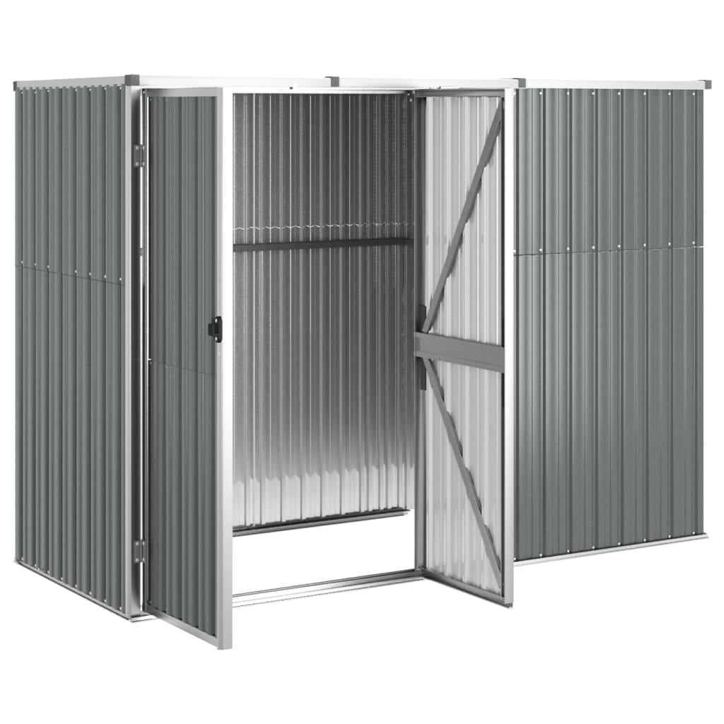 VidaXL Abri de jardin 225x89x161 cm acier galvanisé gris