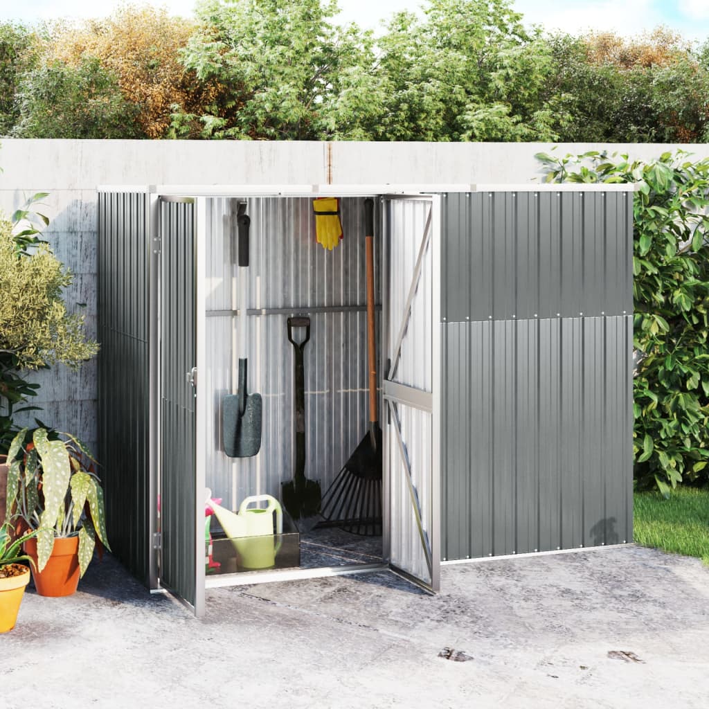 VidaXL Abri de jardin 225x89x161 cm acier galvanisé gris