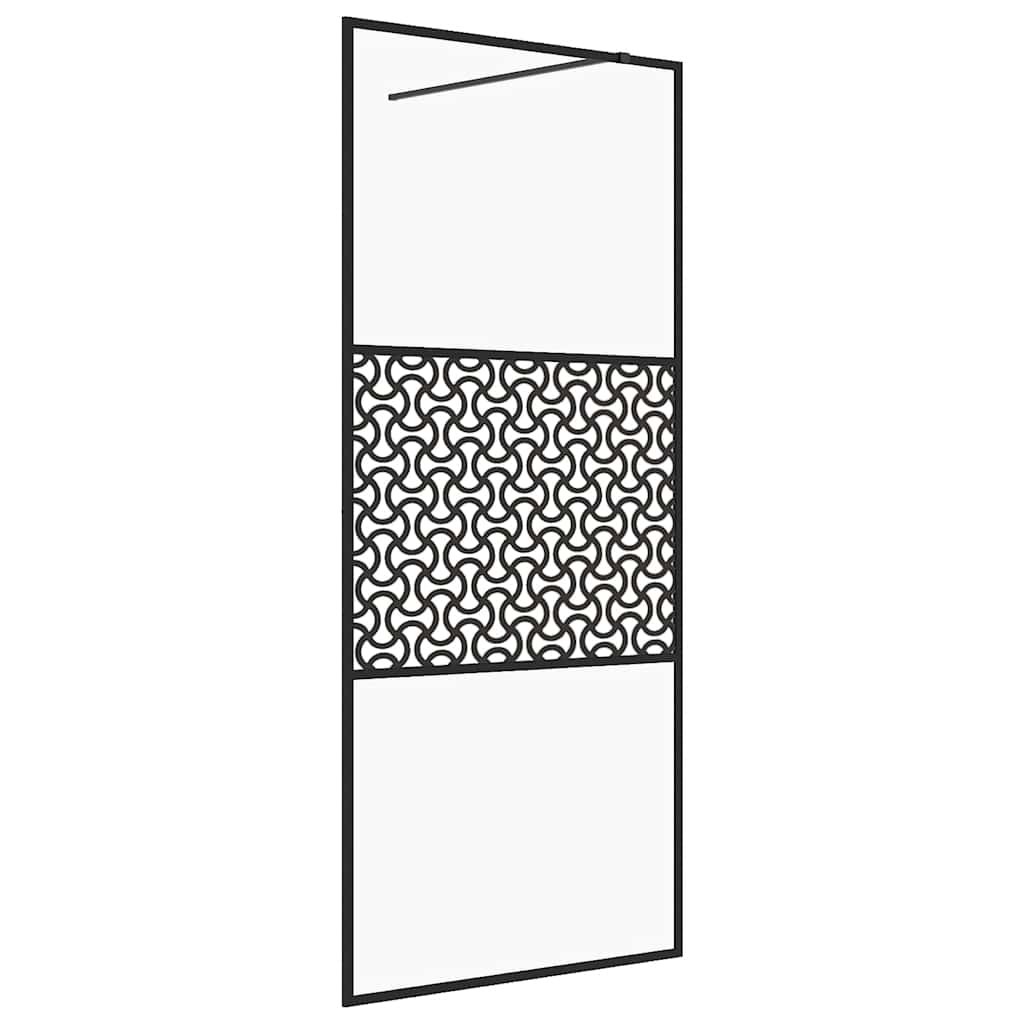 Vidaxl Walk-In Walk-In Walk Mur 90x195 cm ESG-GLAS transparent et noir