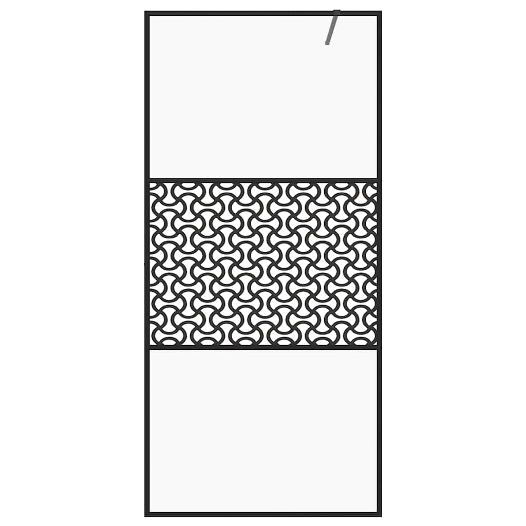 Vidaxl Walk-In Walk-In Walk Mur 90x195 cm ESG-GLAS transparent et noir
