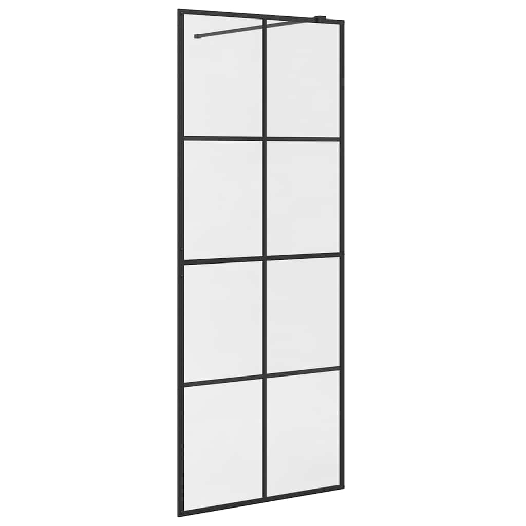 Vidaxl Walk-In Walking Mur 80x195 cm esg-glas transparent et noir
