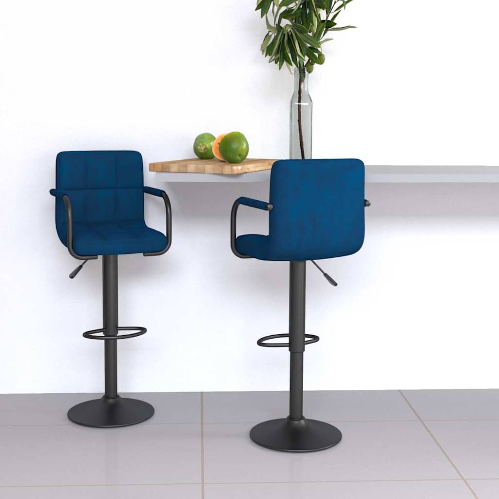 Vidaxl barkrukken 2 st fluweel blauw