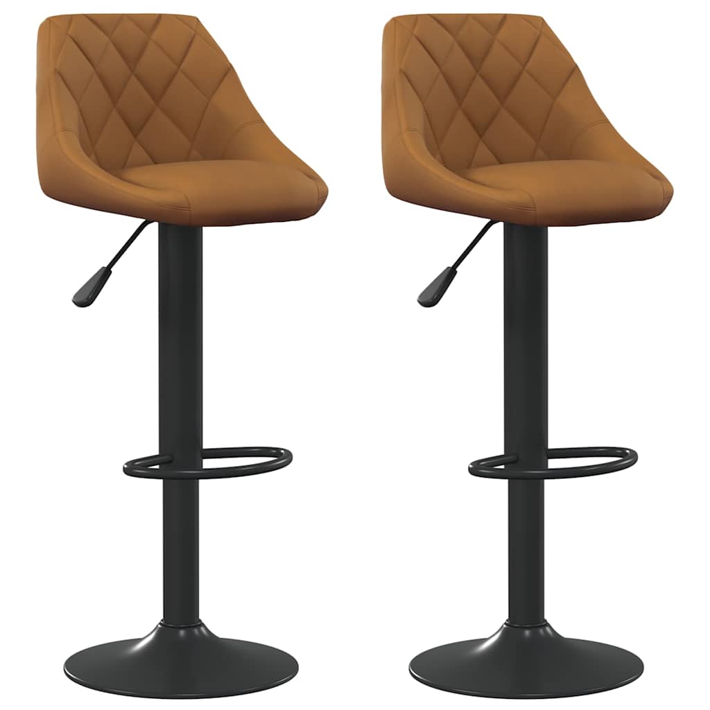 Vidaxl barkrukken 2 st fluweel bruin