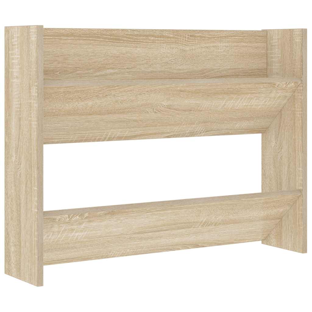 Armoire à chaussures murales vidaxl 80x18x60 cm en bois de bois de chêne sonoma -colore