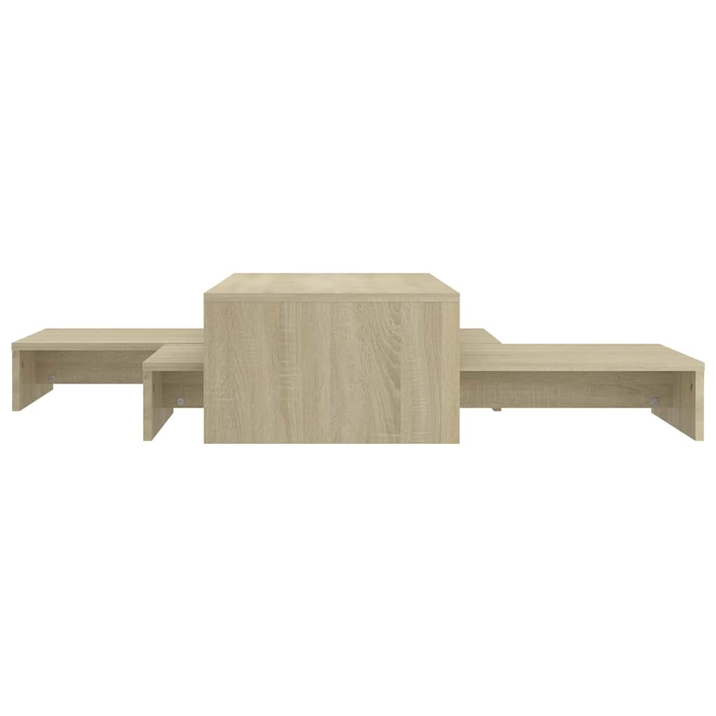 Vidaxl salontafelset 100x100x26,5 cm bewerkt hout sonoma eikenkleurig
