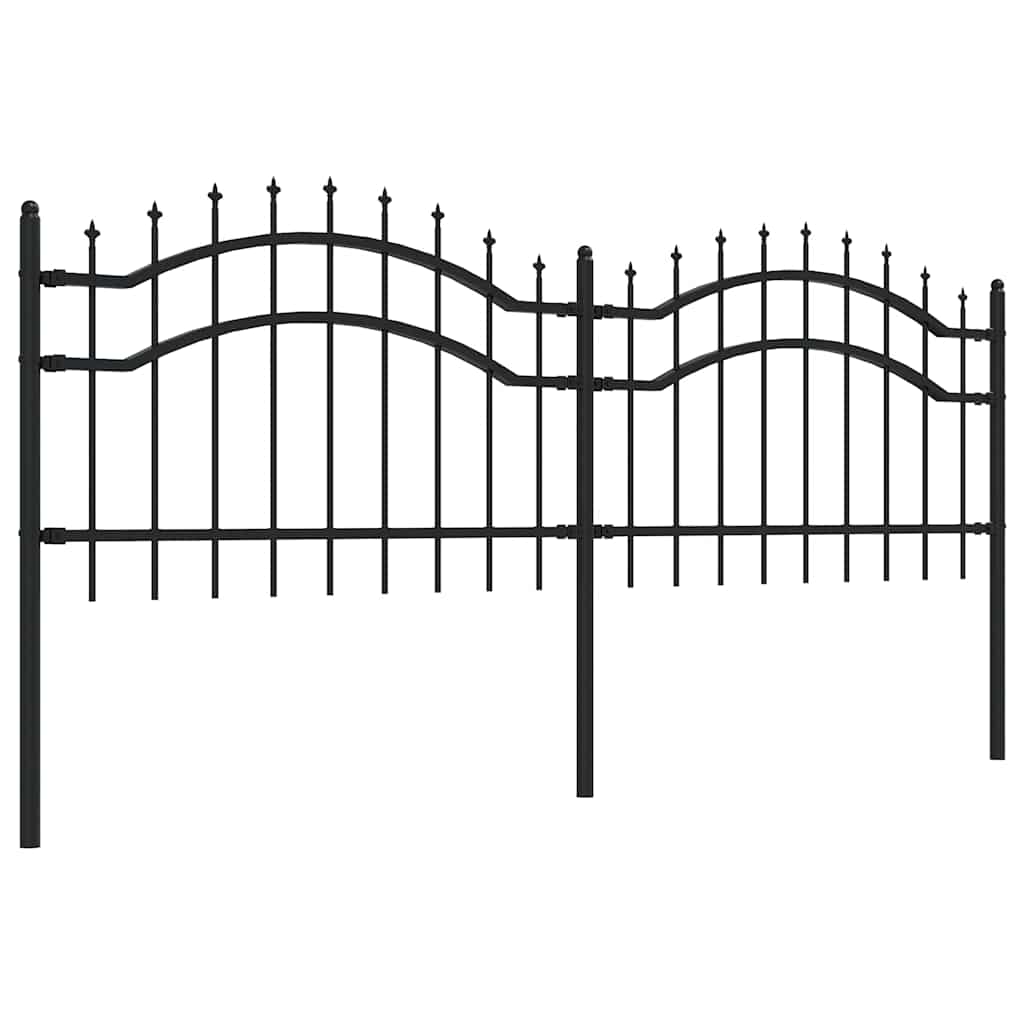 VidaXL clôture de jardin avec extrémités de barre 115 cm acier thermolaqué noir