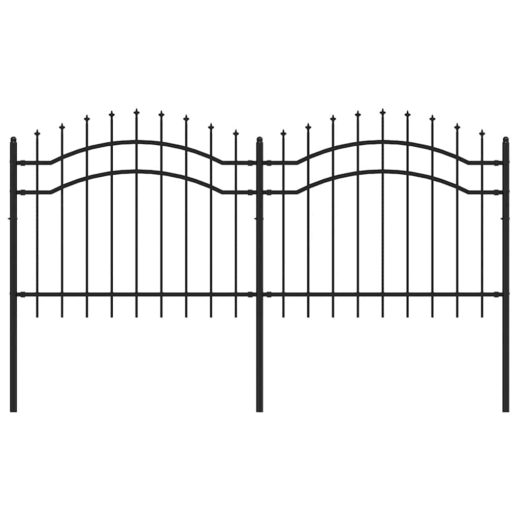 VidaXL clôture de jardin avec extrémités de barre 140 cm acier thermolaqué noir