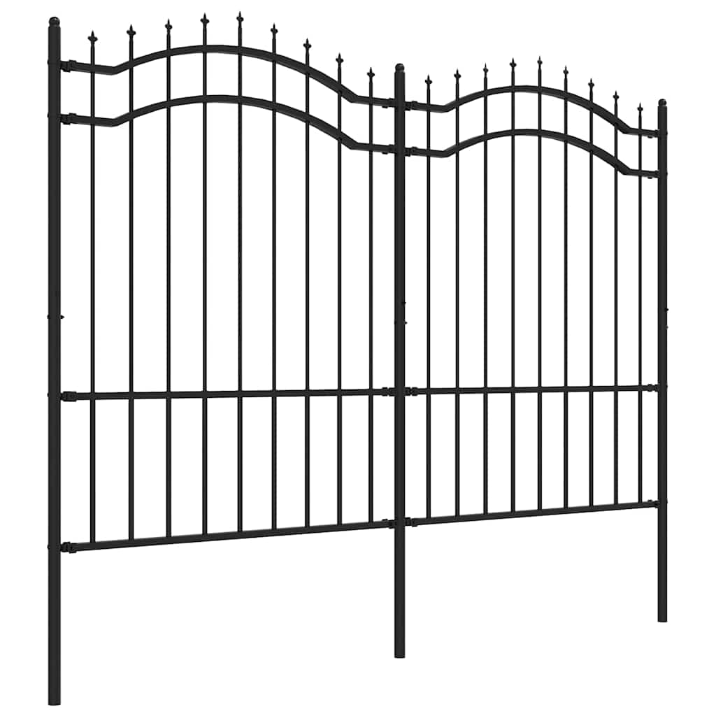 VidaXL clôture de jardin avec extrémités de barre 190 cm acier thermolaqué noir