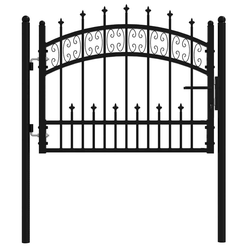 Portillon Vidaxxl avec embouts à barres 103x120 cm acier thermolaqué noir