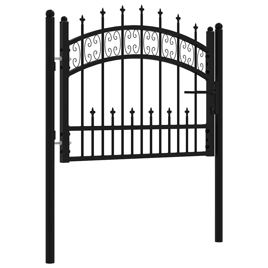 Portillon Vidaxxl avec embouts à barres 103x120 cm acier thermolaqué noir