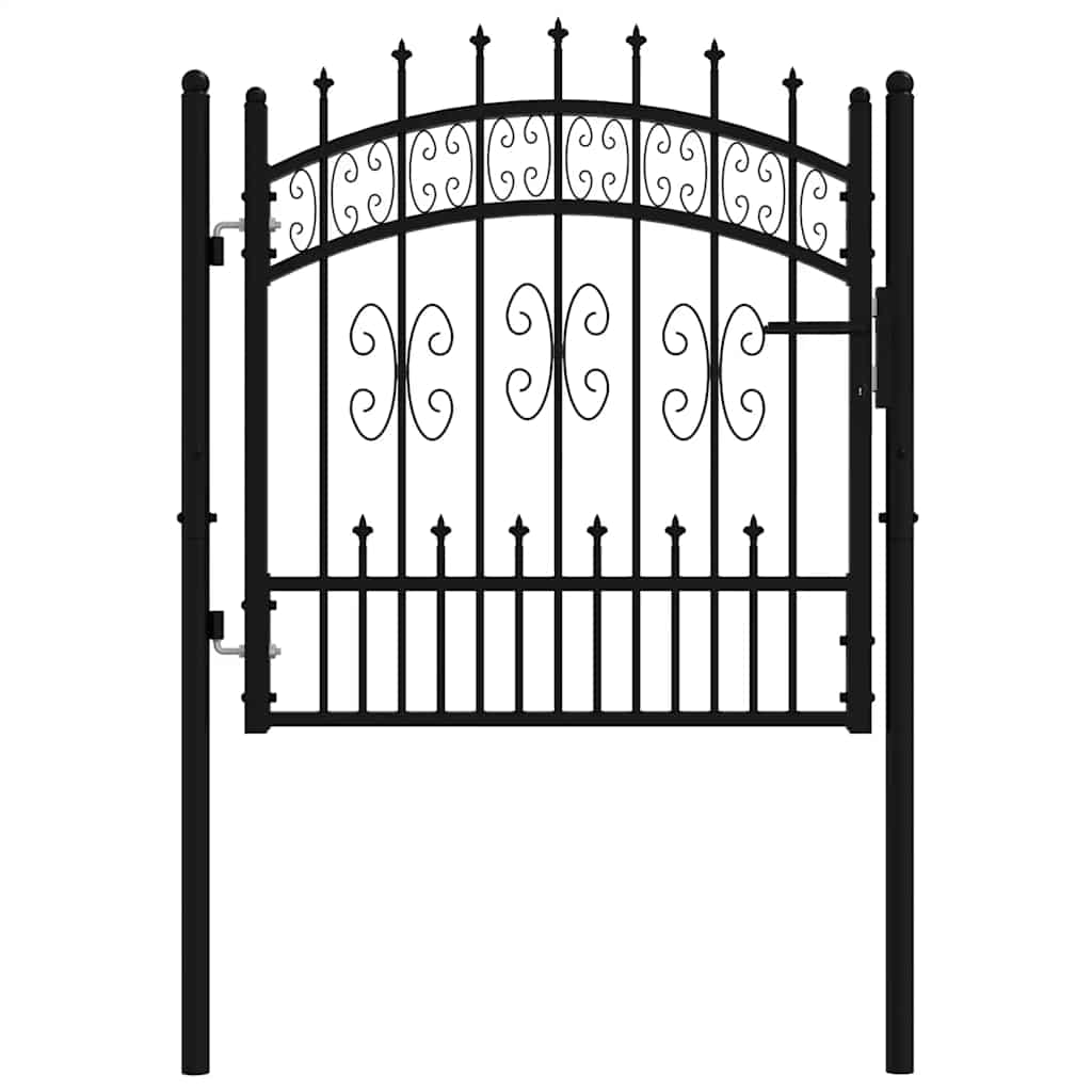 Portillon Vidaxxl avec embouts à barres 103x150 cm acier thermolaqué noir