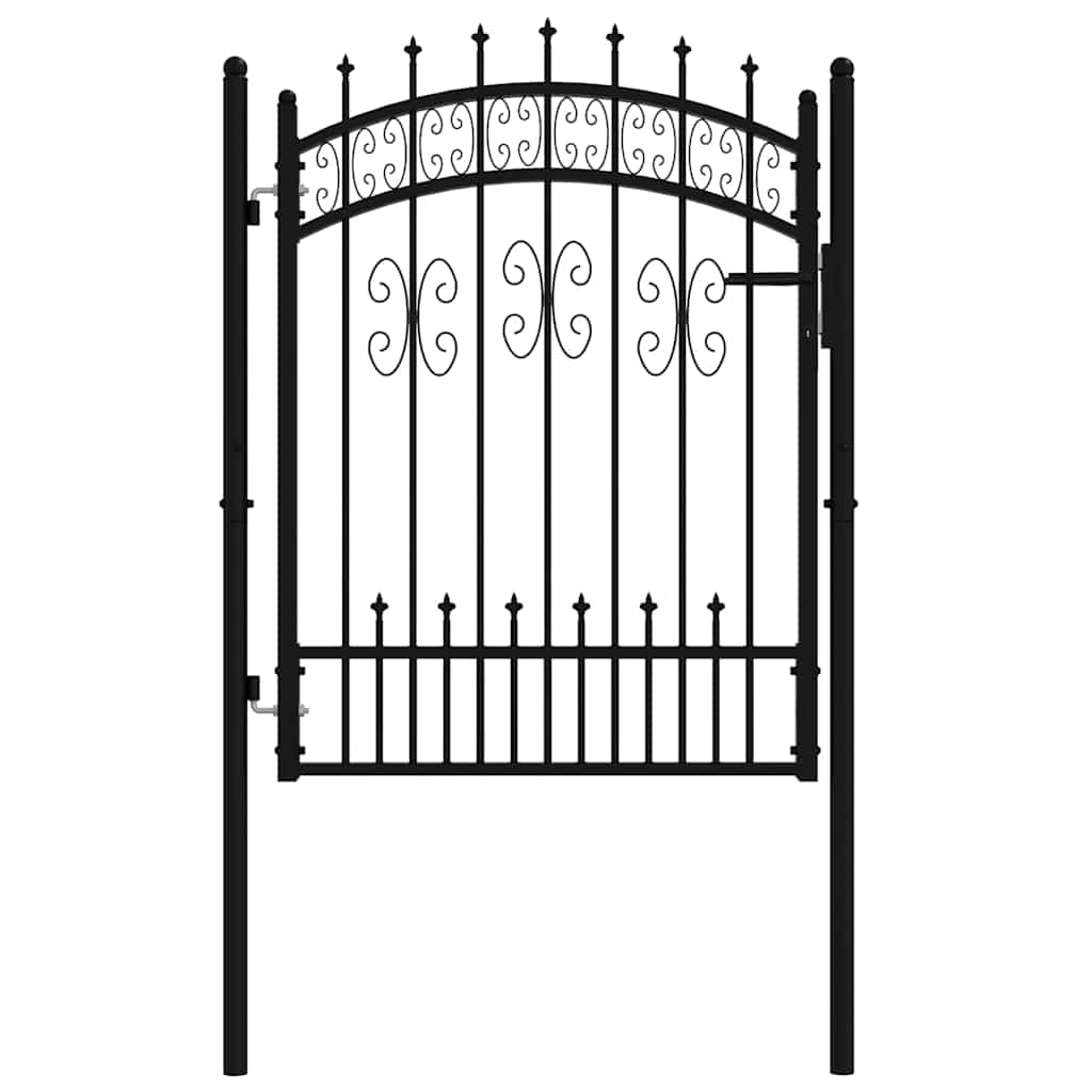Portillon Vidaxxl avec embouts à barres 103x175 cm acier thermolaqué noir