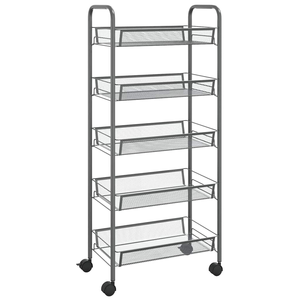 Vidaxl keukentrolley 5-laags 46x26x105 cm ijzer grijs