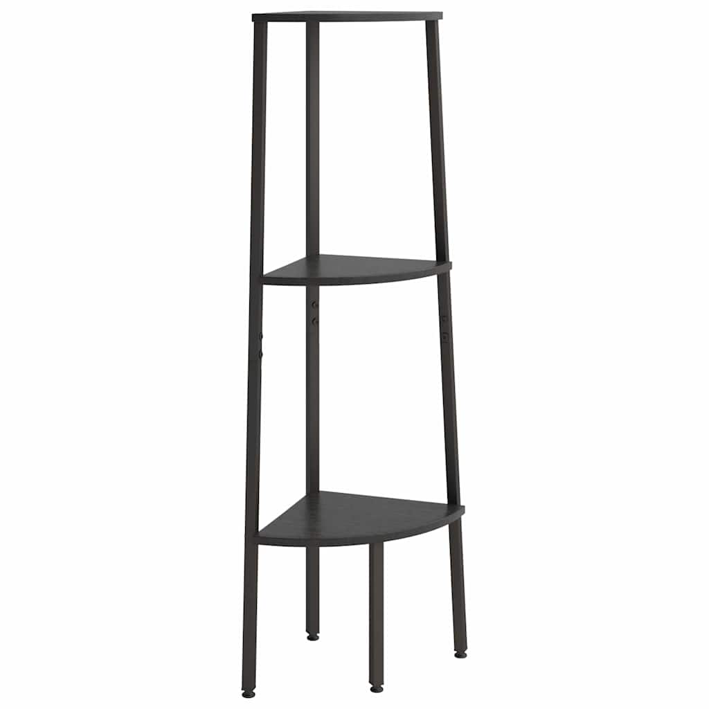 Vidaxl hoekkastje met 3 schappen 45,5x31,5x120 cm zwart