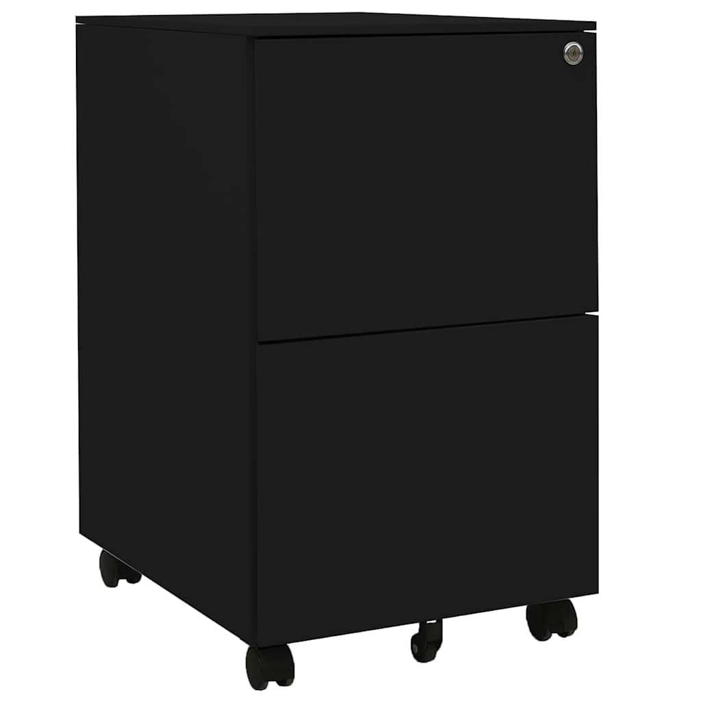 Vidaxl ladeblok verrijdbaar 39x45x67 cm staal zwart