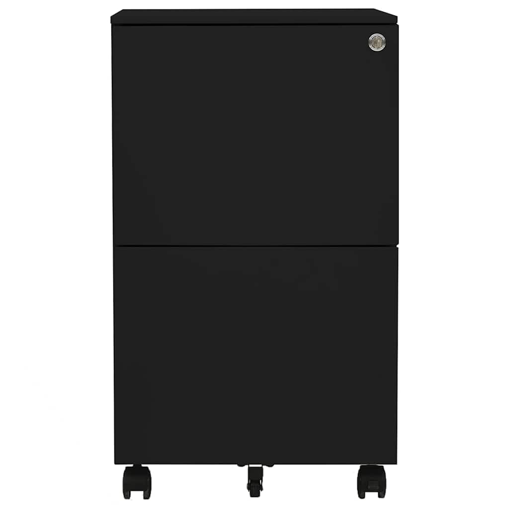 Vidaxl ladeblok verrijdbaar 39x45x67 cm staal zwart