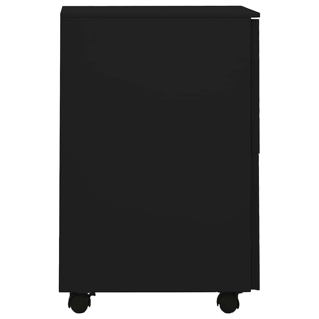 Vidaxl ladeblok verrijdbaar 39x45x67 cm staal zwart