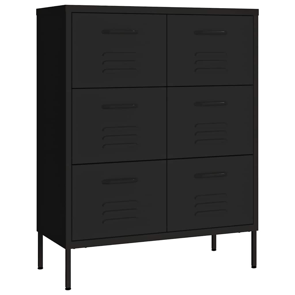 Vidaxl ladekast 80x35x101,5 cm staal zwart