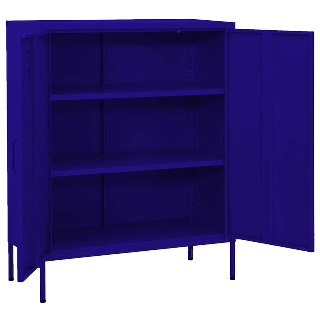 Vidaxl opbergkast 80x35x101,5 cm staal marineblauw