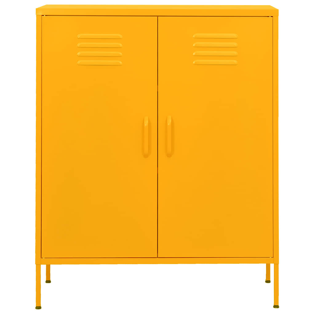 Vidaxl opbergkast 80x35x101,5 cm staal mosterdgeel