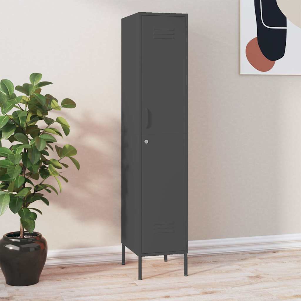 Vidaxl lockerkast 35x46x180 cm staal antracietkleurig