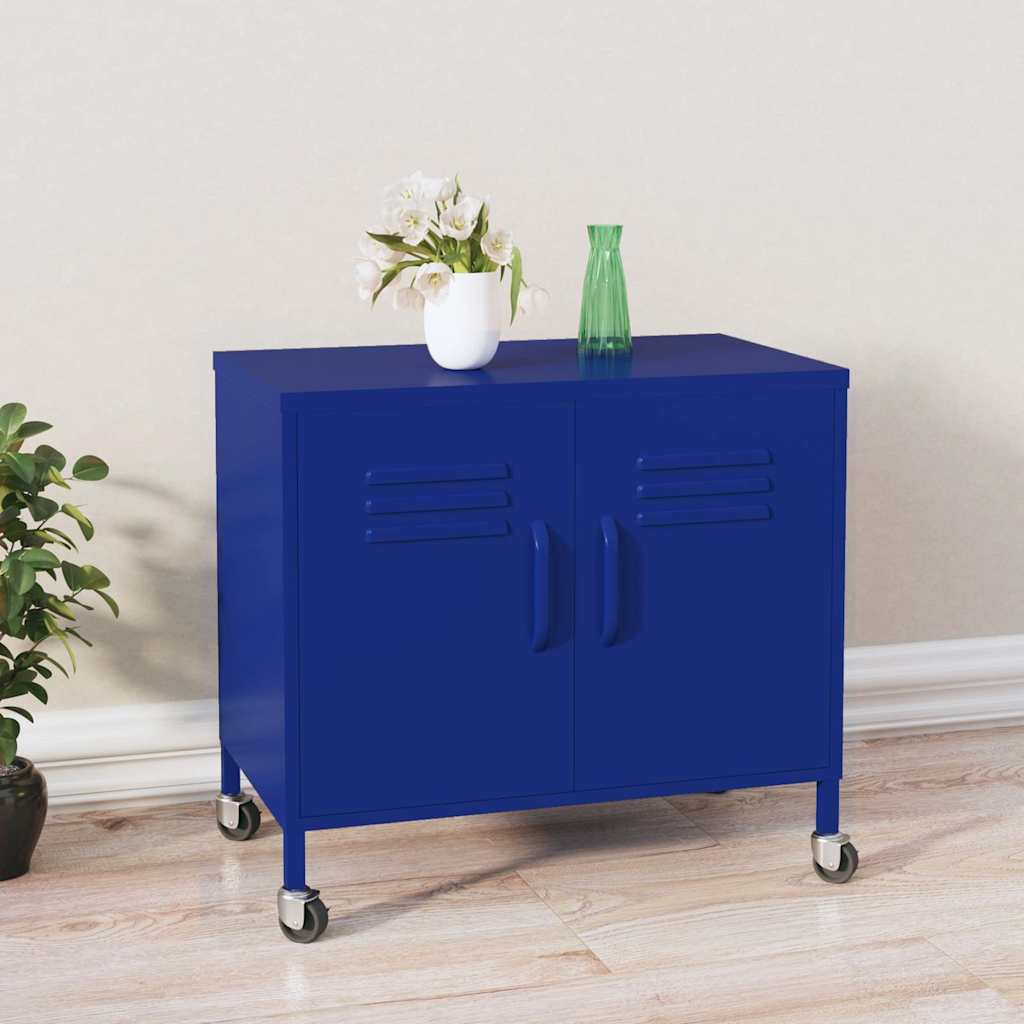 Vidaxl opbergkast 60x35x56 cm staal marineblauw