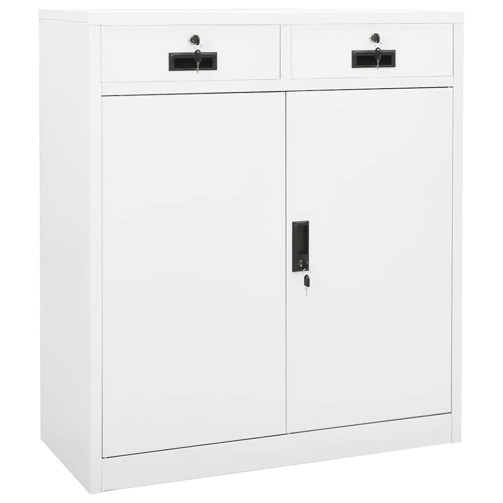 Vidaxl kantoorkast 90x40x102 cm staal wit