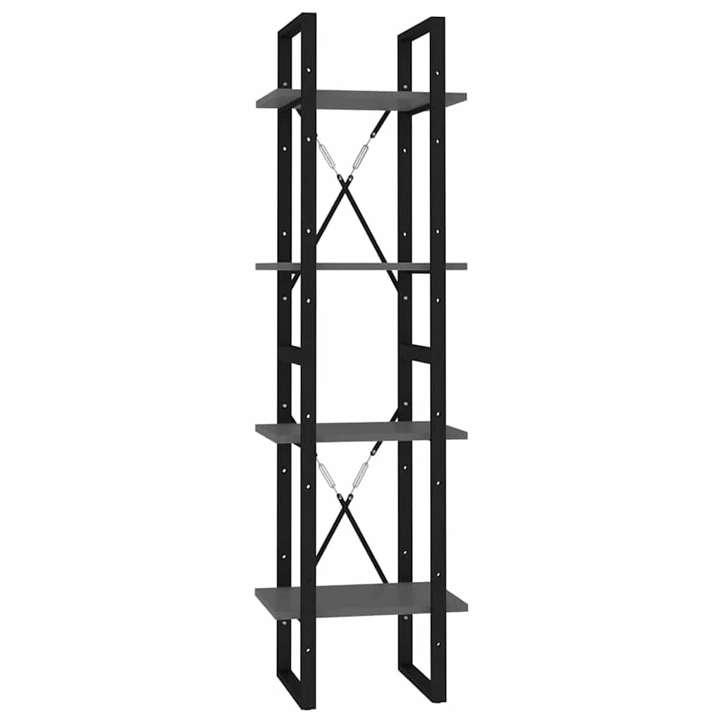 Vidaxl boekenkast met 4 schappen 40x30x140 cm bewerkt hout grijs