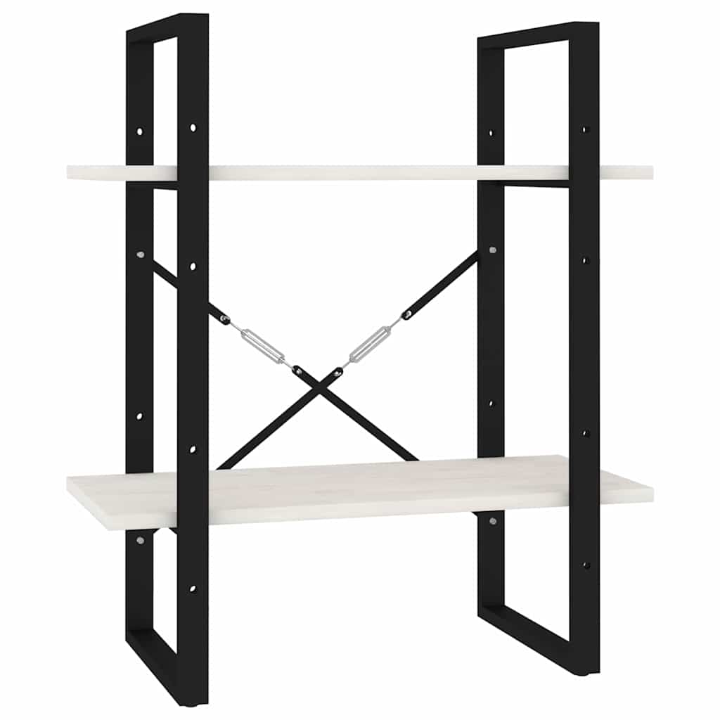 Vidaxl boekenkast met 2 schappen 40x30x70 cm massief grenenhout wit