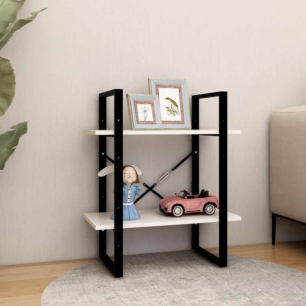 Vidaxl boekenkast met 2 schappen 40x30x70 cm massief grenenhout wit