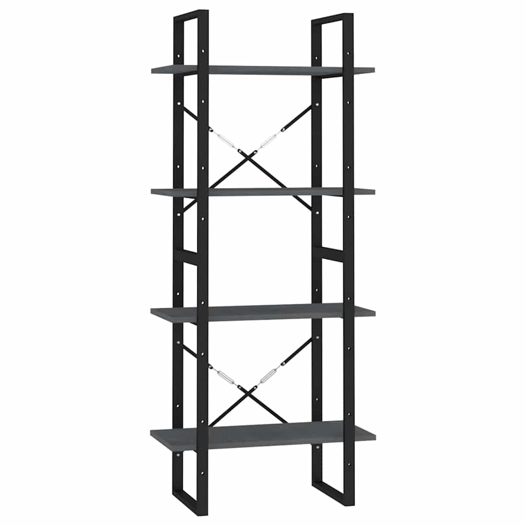 Vidaxl boekenkast met 4 schappen 60x30x140 cm massief grenenhout grijs