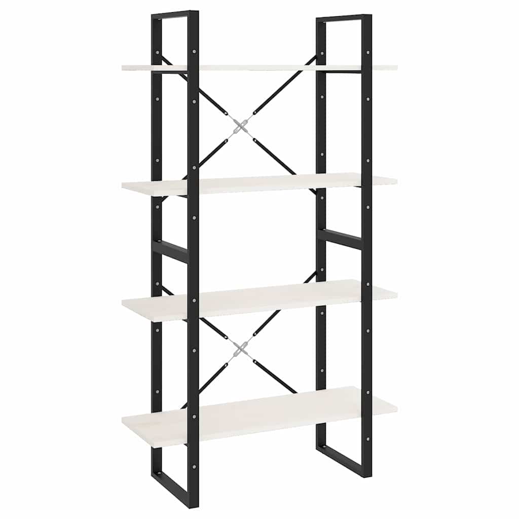 Vidaxl boekenkast met 4 schappen 80x30x140 cm massief grenenhout wit
