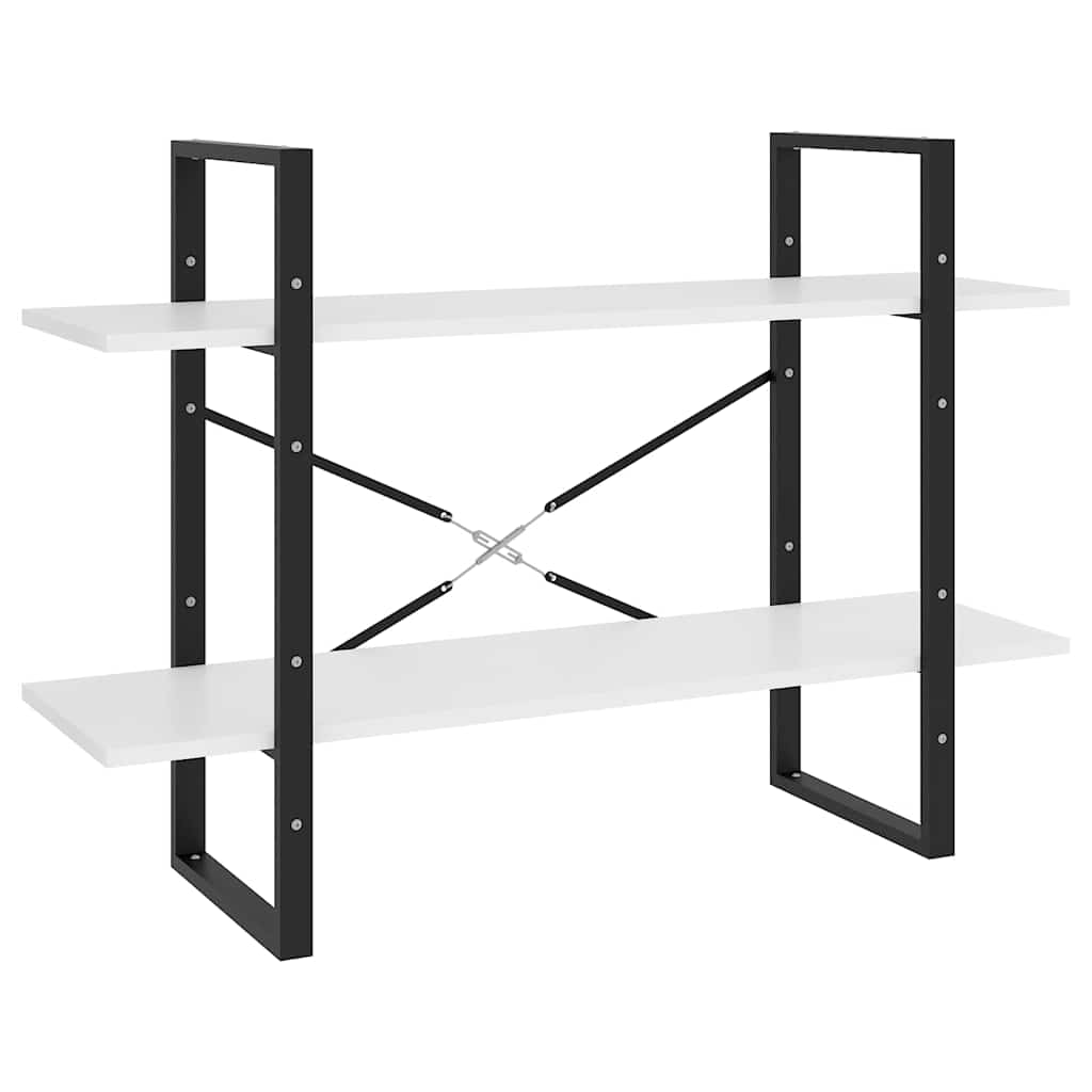 Vidaxl boekenkast met 2 schappen 100x30x70 cm spaanplaat wit