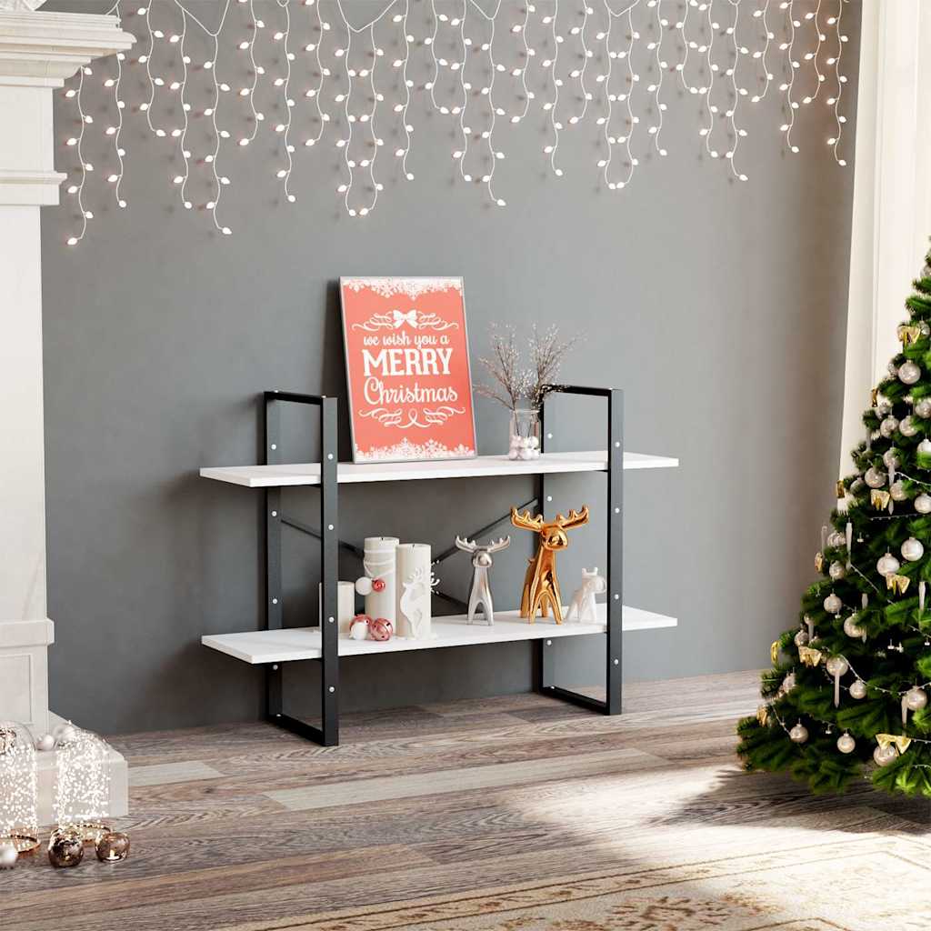 Vidaxl boekenkast met 2 schappen 100x30x70 cm spaanplaat wit
