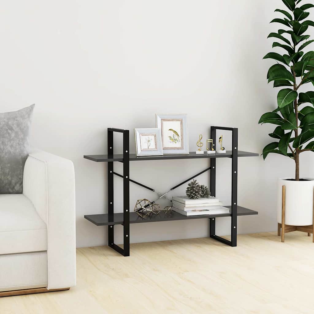 Vidaxl boekenkast met 2 schappen 100x30x70 cm spaanplaat grijs